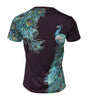 Dolce & Gabbana Black Cotton Peacock Print Round Neck T-shirt