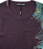 Dolce & Gabbana Black Cotton Peacock Print Round Neck T-shirt