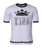 Dolce & Gabbana White Cotton Crown King Embroidery T-shirt