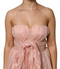 Dolce & Gabbana Pink Silk Chiffon A-line Pleated Midi Dress