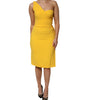 Dolce & Gabbana Yellow One Shoulder Side Slit Midi Dress