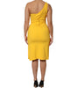 Dolce & Gabbana Yellow One Shoulder Side Slit Midi Dress