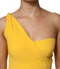 Dolce & Gabbana Yellow One Shoulder Side Slit Midi Dress