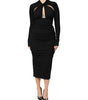 Robe fourreau mi-longue noire à manches longues Dolce & Gabbana