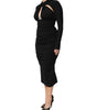 Robe fourreau mi-longue noire à manches longues Dolce & Gabbana