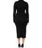 Robe fourreau mi-longue noire à manches longues Dolce & Gabbana