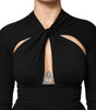 Robe fourreau mi-longue noire à manches longues Dolce & Gabbana