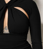 Robe fourreau mi-longue noire à manches longues Dolce & Gabbana