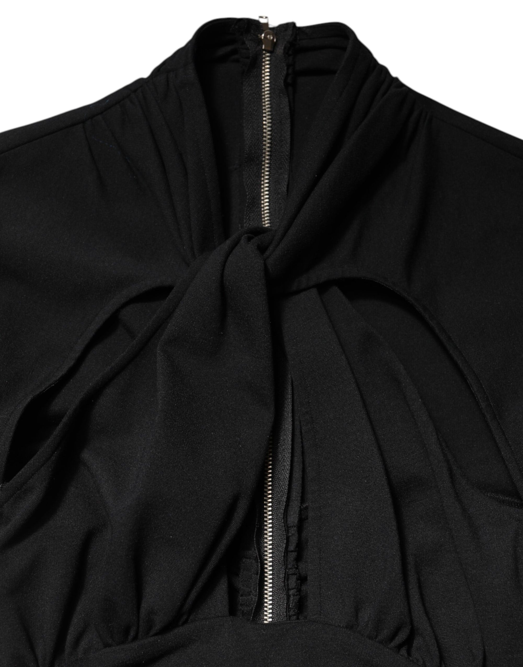 Robe fourreau mi-longue noire à manches longues Dolce & Gabbana