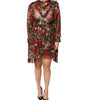 Dolce & Gabbana Multicolor Ruffle Floral Long Sleeves Dress