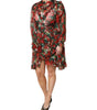 Dolce & Gabbana Multicolor Ruffle Floral Long Sleeves Dress