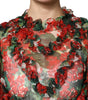 Dolce & Gabbana Multicolor Ruffle Floral Long Sleeves Dress