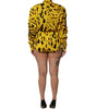 Dolce & Gabbana Yellow Leopard Long Sleeves Jumpsuit Dress