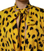 Dolce & Gabbana Yellow Leopard Long Sleeves Jumpsuit Dress