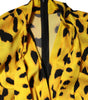 Dolce & Gabbana Yellow Leopard Long Sleeves Jumpsuit Dress