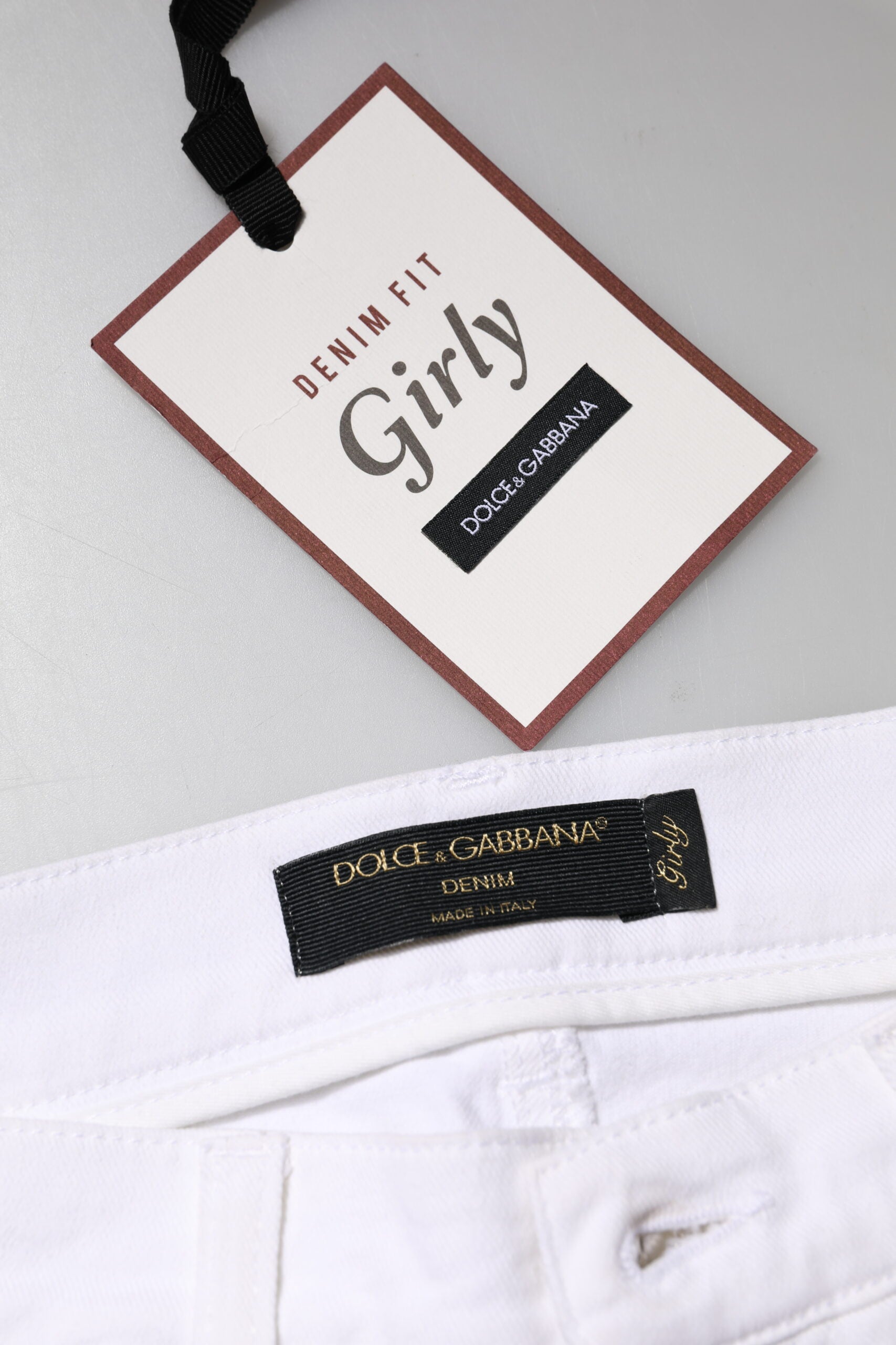 Dolce &amp; Gabbana White Floral Sequined GIRLY Denim Jeans