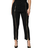Dolce & Gabbana Black Wool High Waist Zipper Tapered Pants