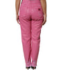 Dolce &amp; Gabbana Pink Tattered Mid Waist Tapered Denim Jeans