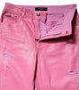 Dolce &amp; Gabbana Pink Tattered Mid Waist Tapered Denim Jeans