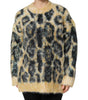 Dolce & Gabbana Multicolor Leopard Mohair Crew Neck Sweater