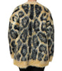 Dolce & Gabbana Multicolor Leopard Mohair Crew Neck Sweater