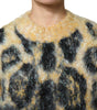 Dolce & Gabbana Multicolor Leopard Mohair Crew Neck Sweater