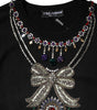 Dolce & Gabbana Black Cashmere Crystal Embellished Sweater