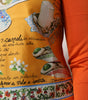 Dolce & Gabbana Orange Cannoli Sicilian Silk Crew Neck Top
