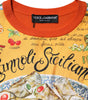 Dolce & Gabbana Orange Cannoli Sicilian Silk Crew Neck Top