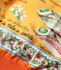 Dolce & Gabbana Orange Cannoli Sicilian Silk Crew Neck Top