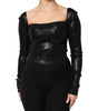 Dolce & Gabbana Black Viscose Long Sleeves Fitted Blouse Top