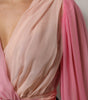 Dolce & Gabbana Pink Plunging V-neck Long Sleeves Blouse Top