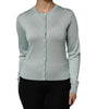 Dolce & Gabbana Light Green Silk Button Down Cardigan Sweater