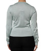 Dolce & Gabbana Light Green Silk Button Down Cardigan Sweater