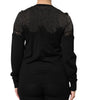 Dolce & Gabbana Black Viscose Lace Buttoned Cardigan Sweater