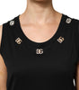Dolce & Gabbana Black DG Embellished Sleeveless Tank Top