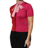 Dolce & Gabbana Pink Short Sleeves Buttoned Ascot Collar Top