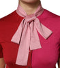 Dolce & Gabbana Pink Short Sleeves Buttoned Ascot Collar Top