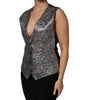 Dolce & Gabbana Silver Floral Jacquard Sleeveless Vest Top