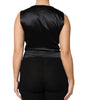 Dolce & Gabbana Black Wool Sleeveless Vest Waistcoat Top