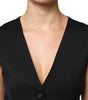 Dolce & Gabbana Black Wool Sleeveless Vest Waistcoat Top