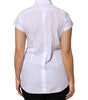 Dolce & Gabbana White Cotton Short Sleeves Collared Polo Top
