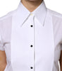 Dolce & Gabbana White Cotton Short Sleeves Collared Polo Top