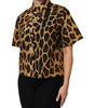 Dolce & Gabbana Brown Leopard Short Sleeve Collared Polo Top
