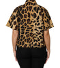 Dolce & Gabbana Brown Leopard Short Sleeve Collared Polo Top