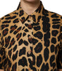 Dolce & Gabbana Brown Leopard Short Sleeve Collared Polo Top