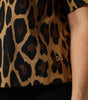 Dolce & Gabbana Brown Leopard Short Sleeve Collared Polo Top