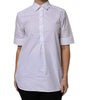 Dolce & Gabbana White Cotton Short Sleeves Collared Polo Top