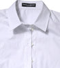 Dolce & Gabbana White Cotton Short Sleeves Collared Polo Top