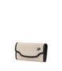 Portefeuille en tissu et cuir beige Loro Piana